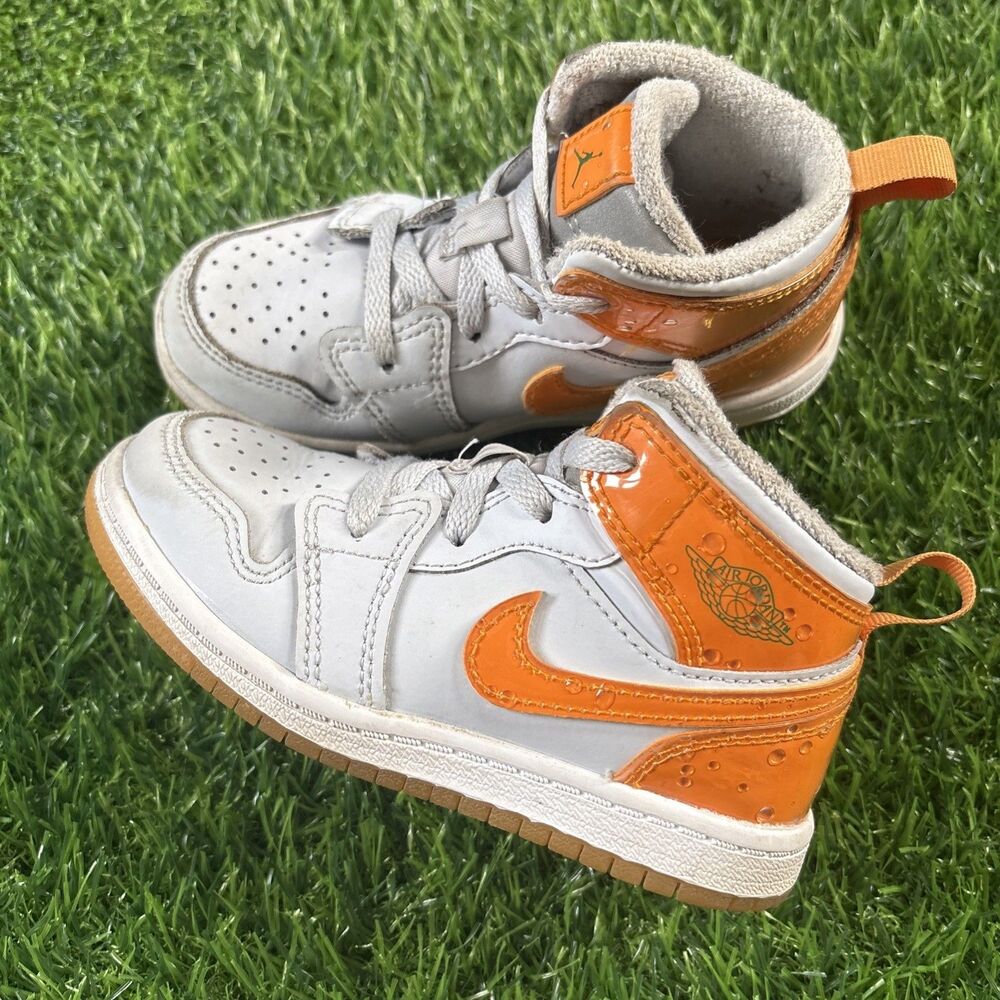 Nike Air Jordan 1 Mid Gatorade PS Size White Orange Sneaker FN9053-018 Size 9C